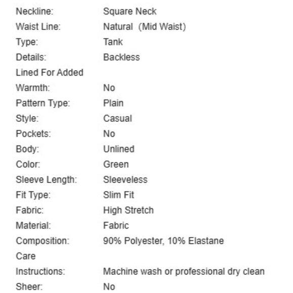 NWT Petite Solid Square Neck Tank Lime Green Bodysuit Size Large - Picture 8 of 8